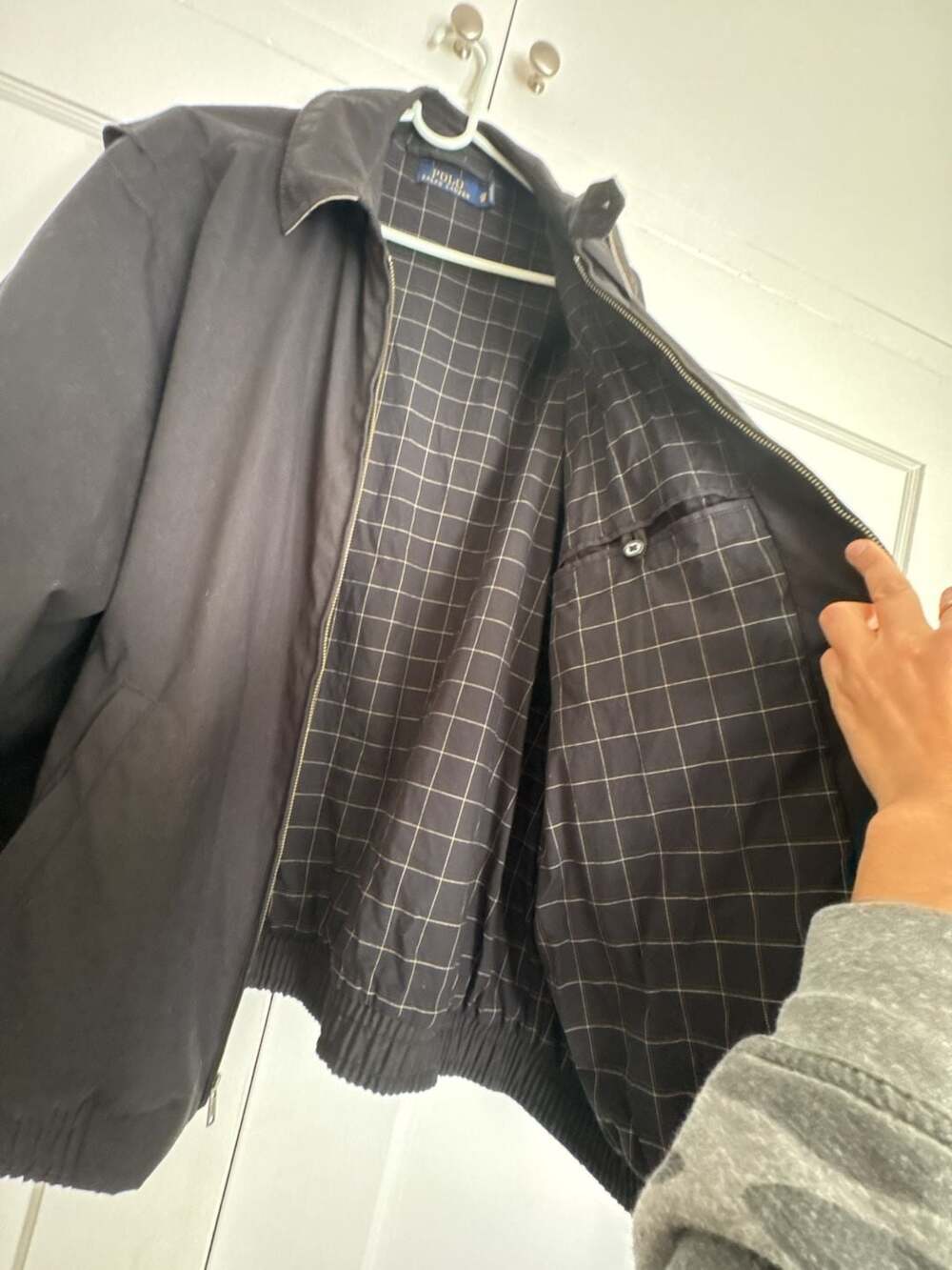 Polo Ralph Lauren Black Harrington Bomber Jacket with Plaid Lining 2XB old-money - Picture 3 of 8